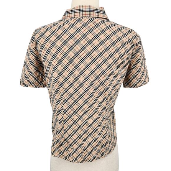 Burberry London Vintage Nova Check Plaid Short Sleeve Shirt SIZE SMALL - Picture 4 of 7
